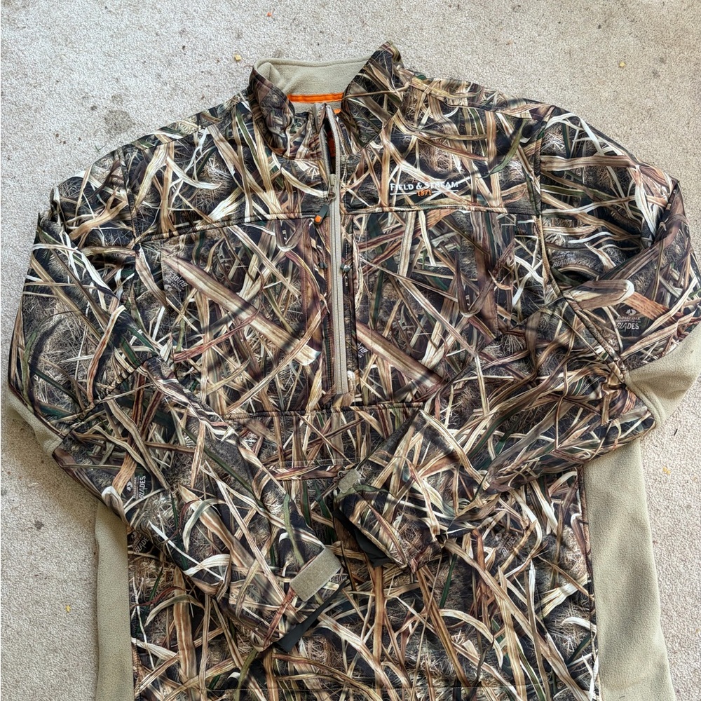 Field & Stream Realtree-Style Camo Pullover with Orange Trim